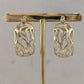 Scrollwork Mini Hoop Earrings - 18K Gold Over Bronze - Nature Inspired Vine Design