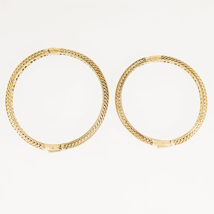 Filigree Hinged Bangle Bracelet with Click Top Easy Clasp