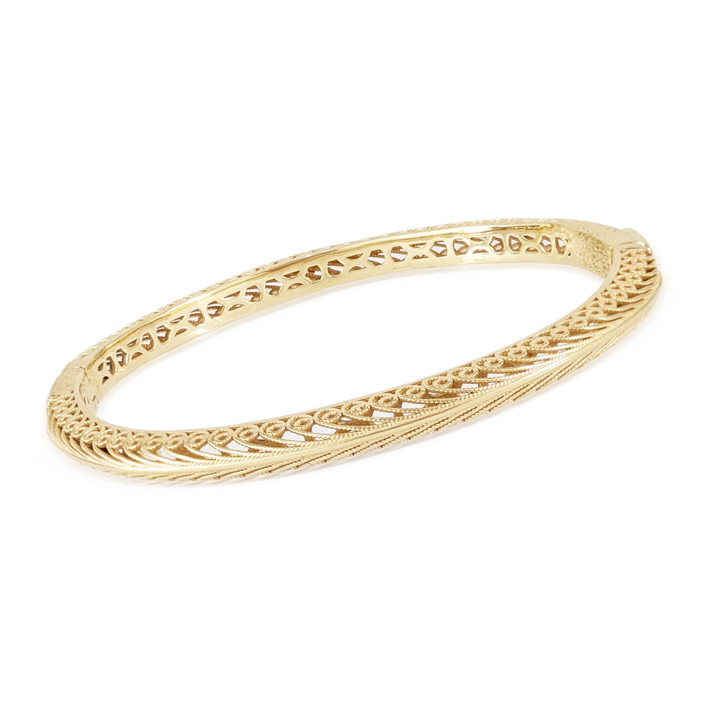 Filigree Hinged Bangle Bracelet