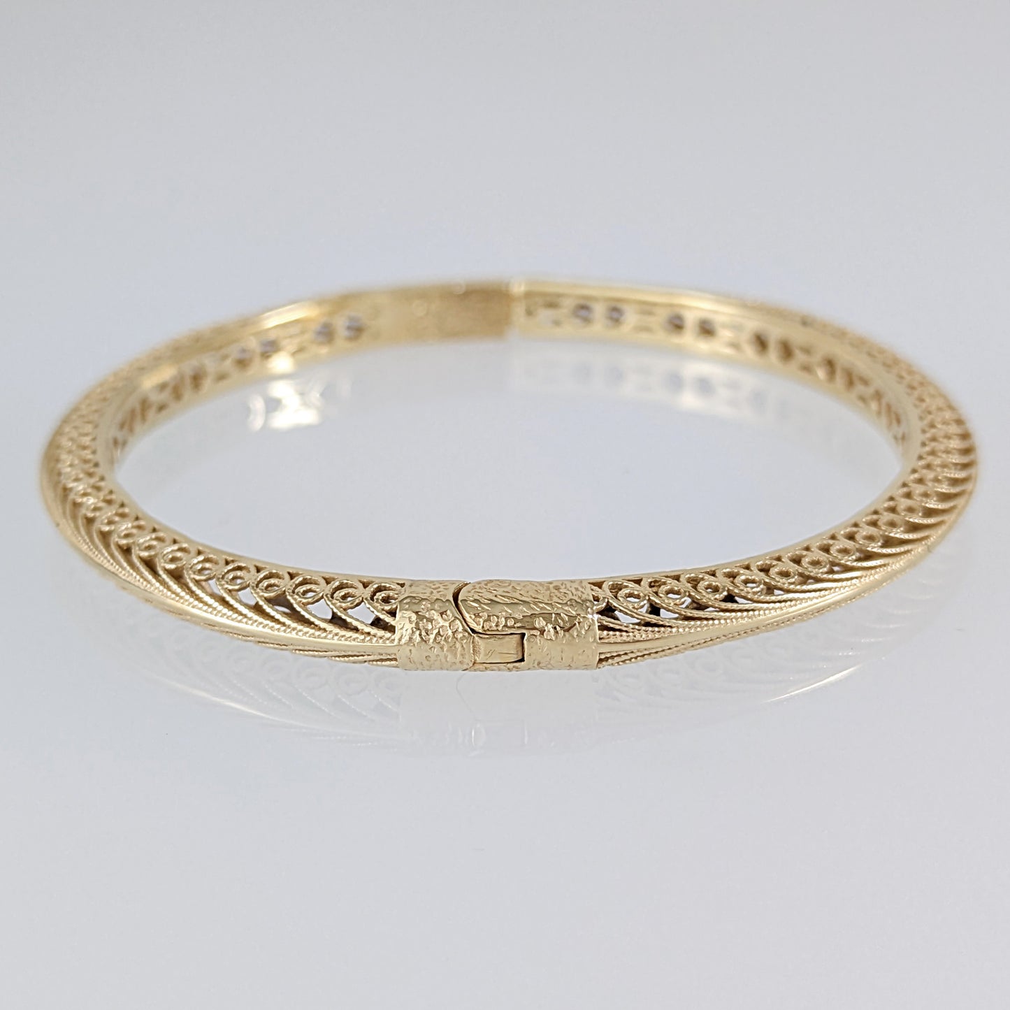 Filigree Hinged Bangle Bracelet