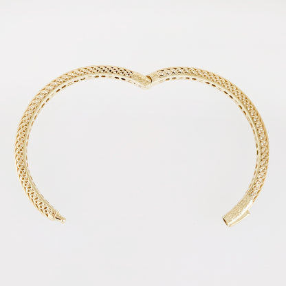 Filigree Hinged Bangle Bracelet with Click Top Easy Clasp
