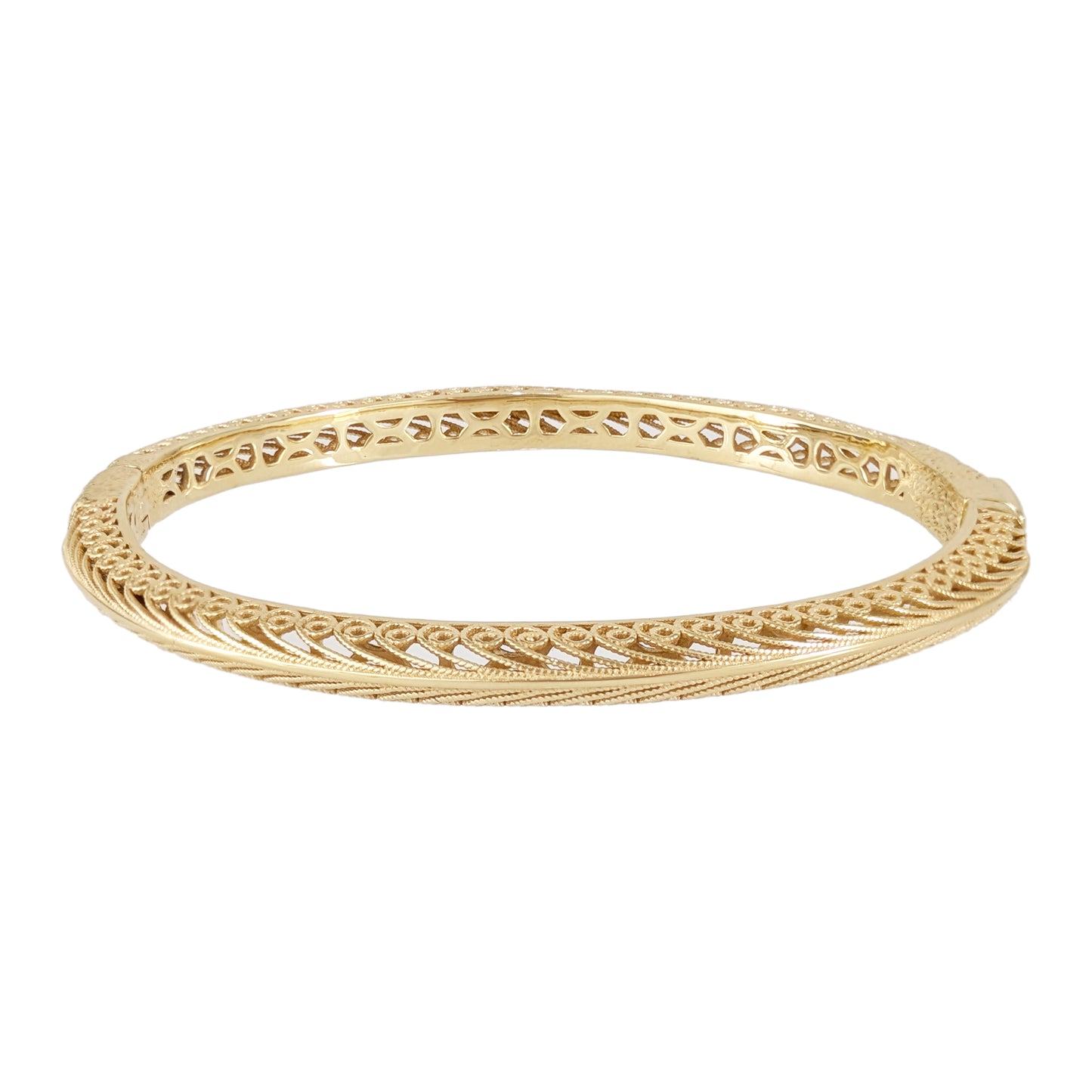 Filigree Hinged Bangle Bracelet