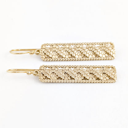 Textured Openwork Rectangular Drop Earrings