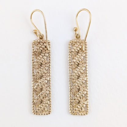 Textured Openwork Rectangular Drop Earrings