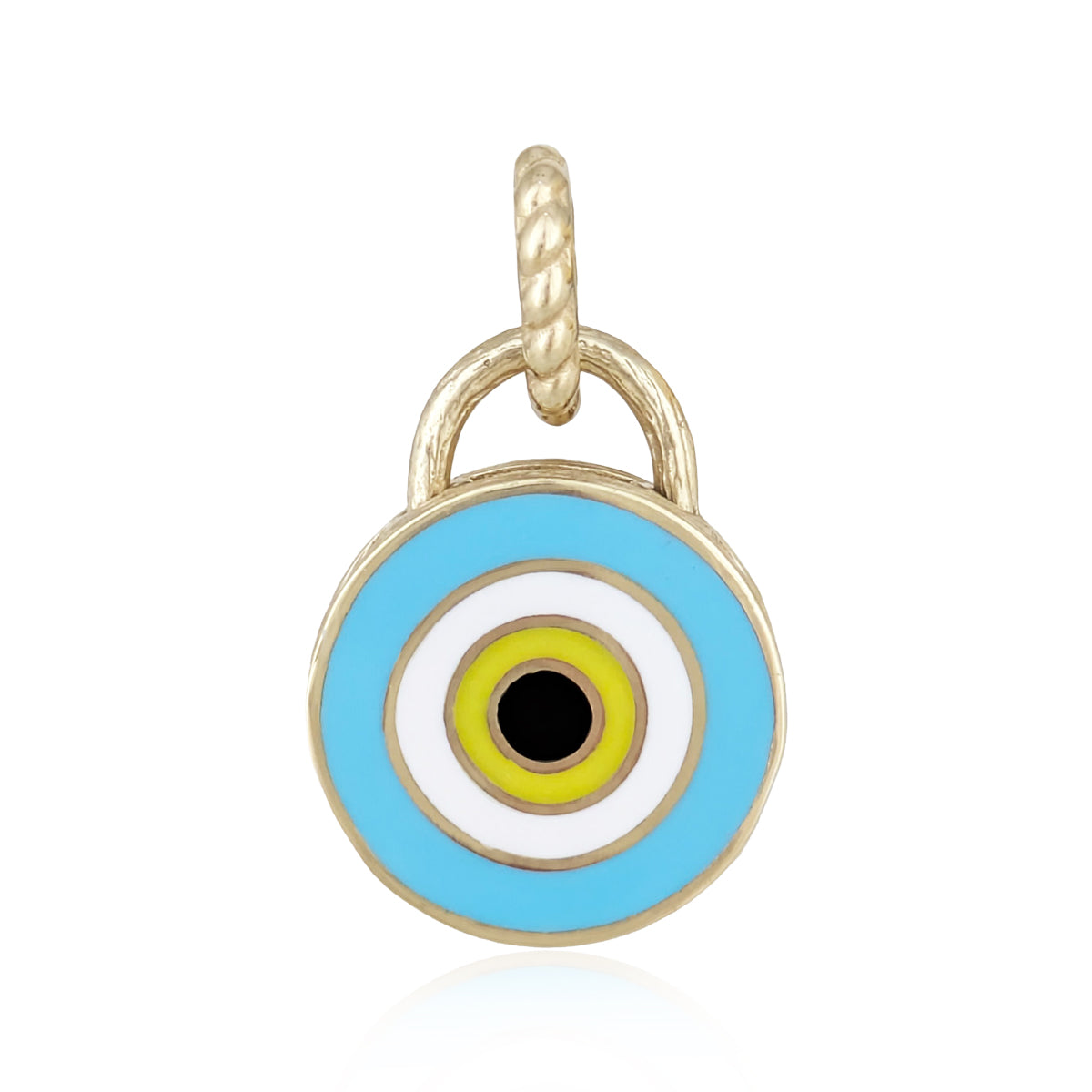Round Gold Plated Evil Eye Multicolored Enamel Evil Eye Pendant