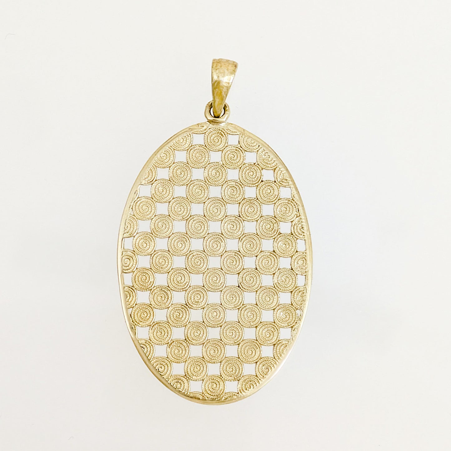 Oval Spiral Filigree Pendant