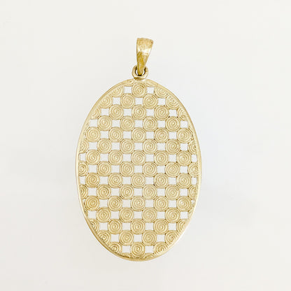Oval Spiral Filigree Pendant