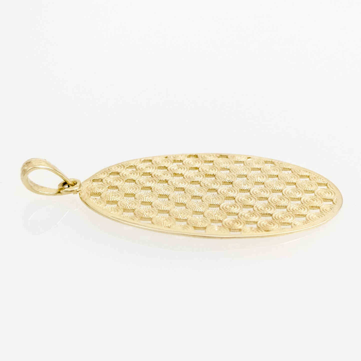 Oval Spiral Filigree Pendant