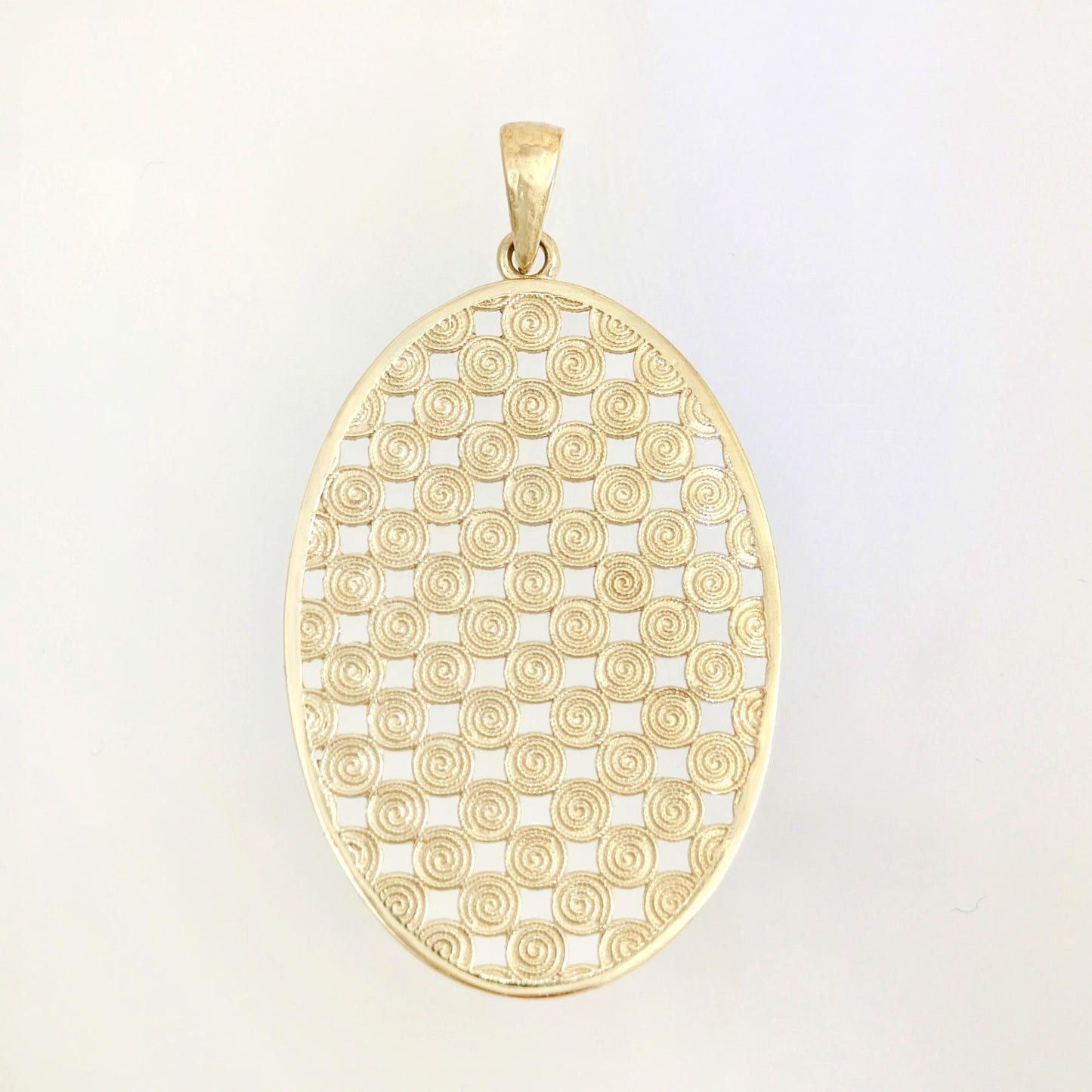 Oval Spiral Filigree Pendant