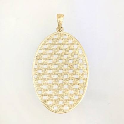 Oval Spiral Filigree Pendant