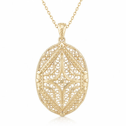 Oval Filigree Statement Pendant