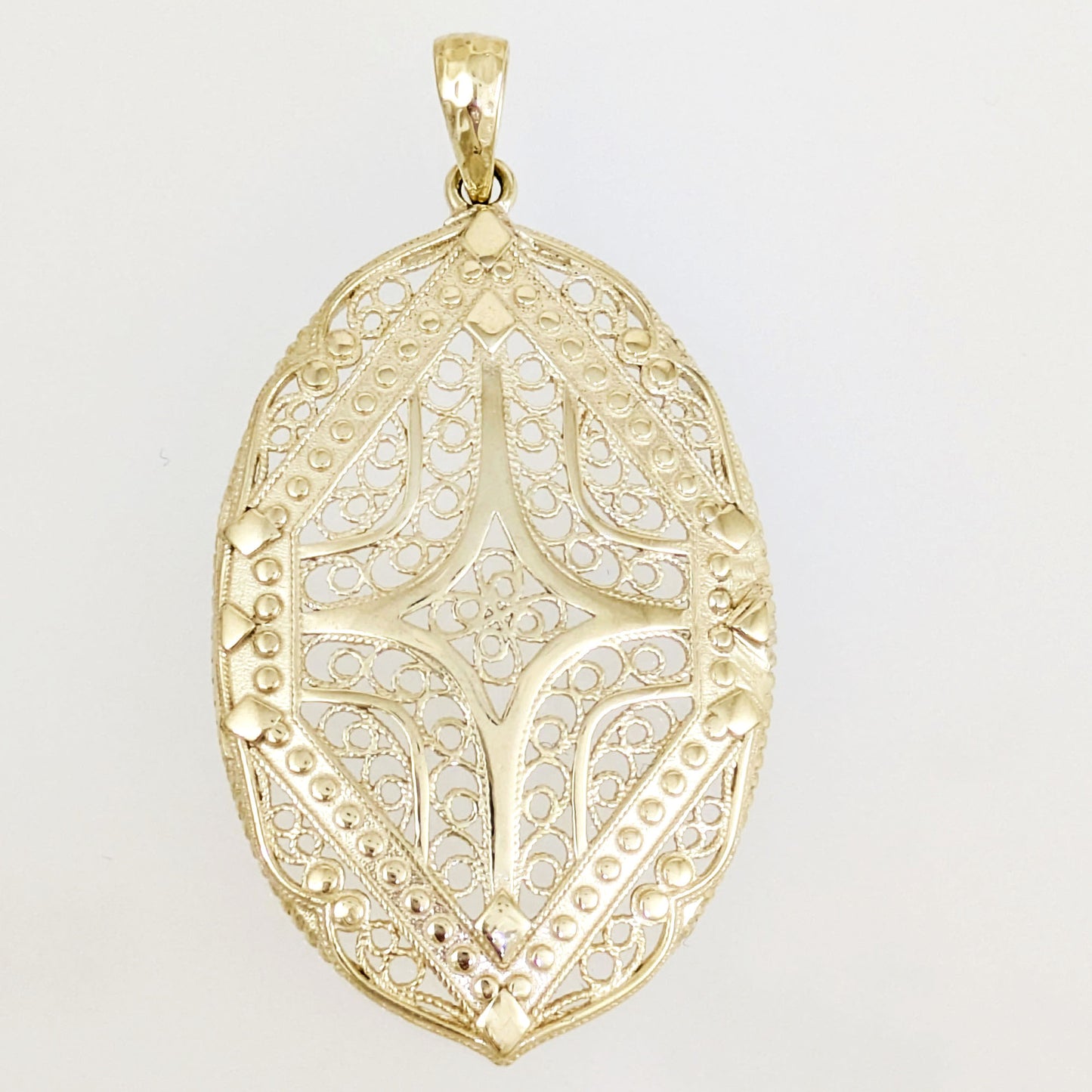 Oval Filigree Statement Pendant