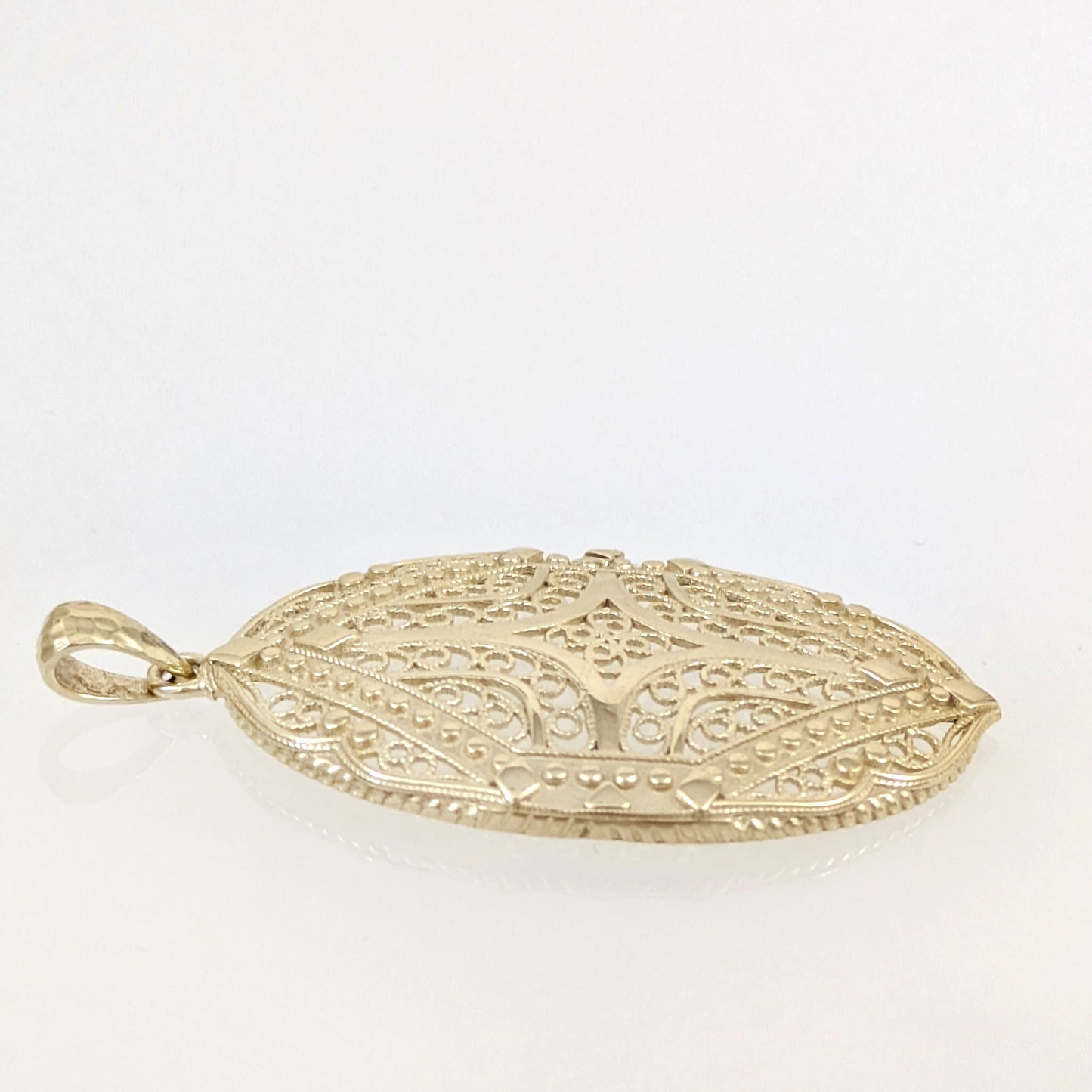 Oval Filigree Statement Pendant