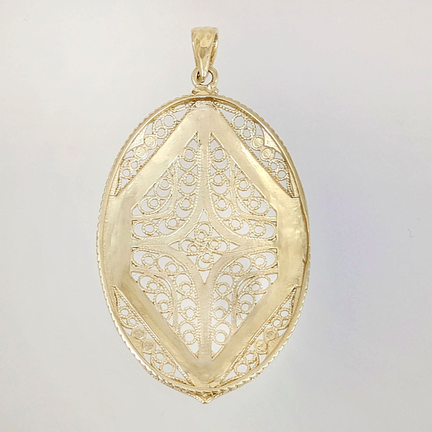Oval Filigree Statement Pendant