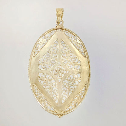 Oval Filigree Statement Pendant