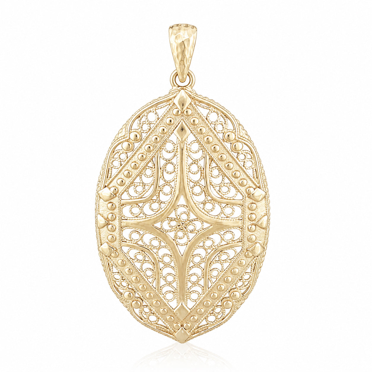 Oval Filigree Statement Pendant