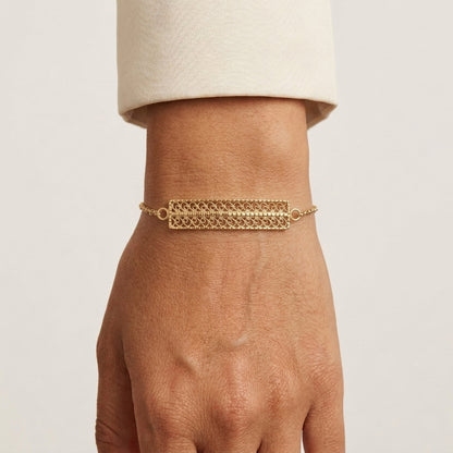 Turkish Motif Rectangular Filigree Bar Bracelet