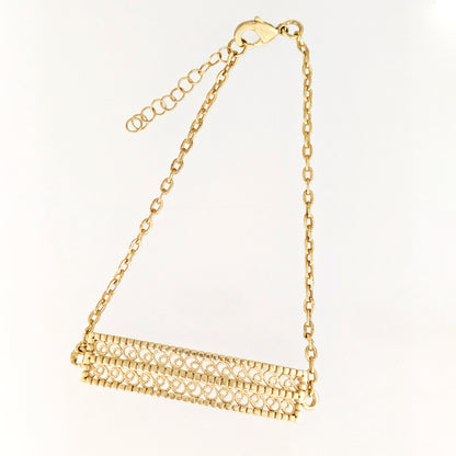 Turkish Motif Rectangular Filigree Bar Bracelet