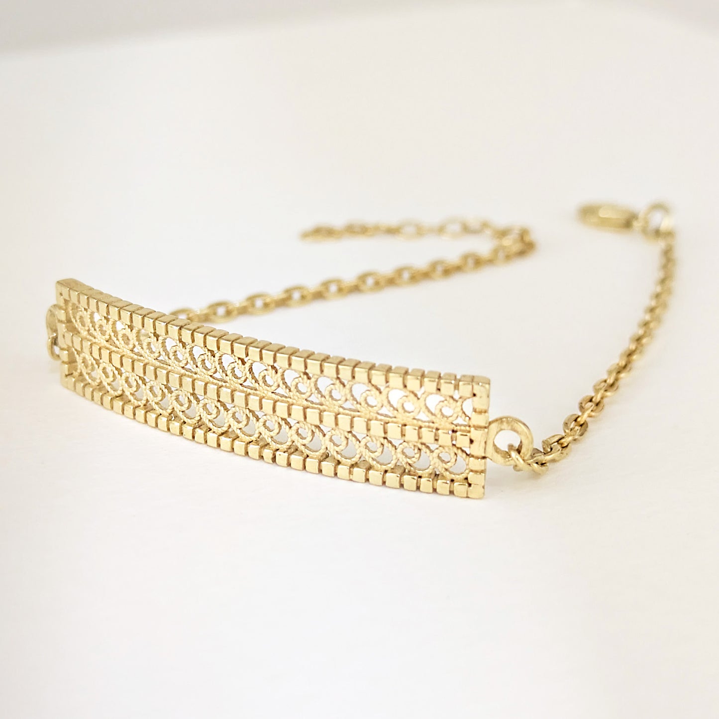 Turkish Motif Rectangular Filigree Bar Bracelet