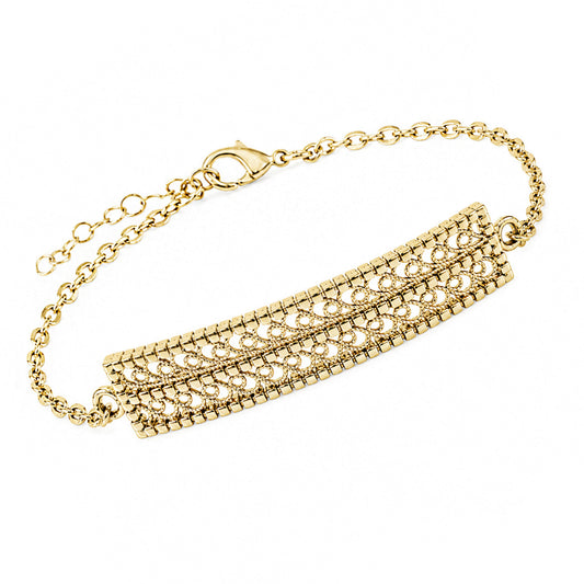 Turkish Motif Rectangular Filigree Bar Bracelet