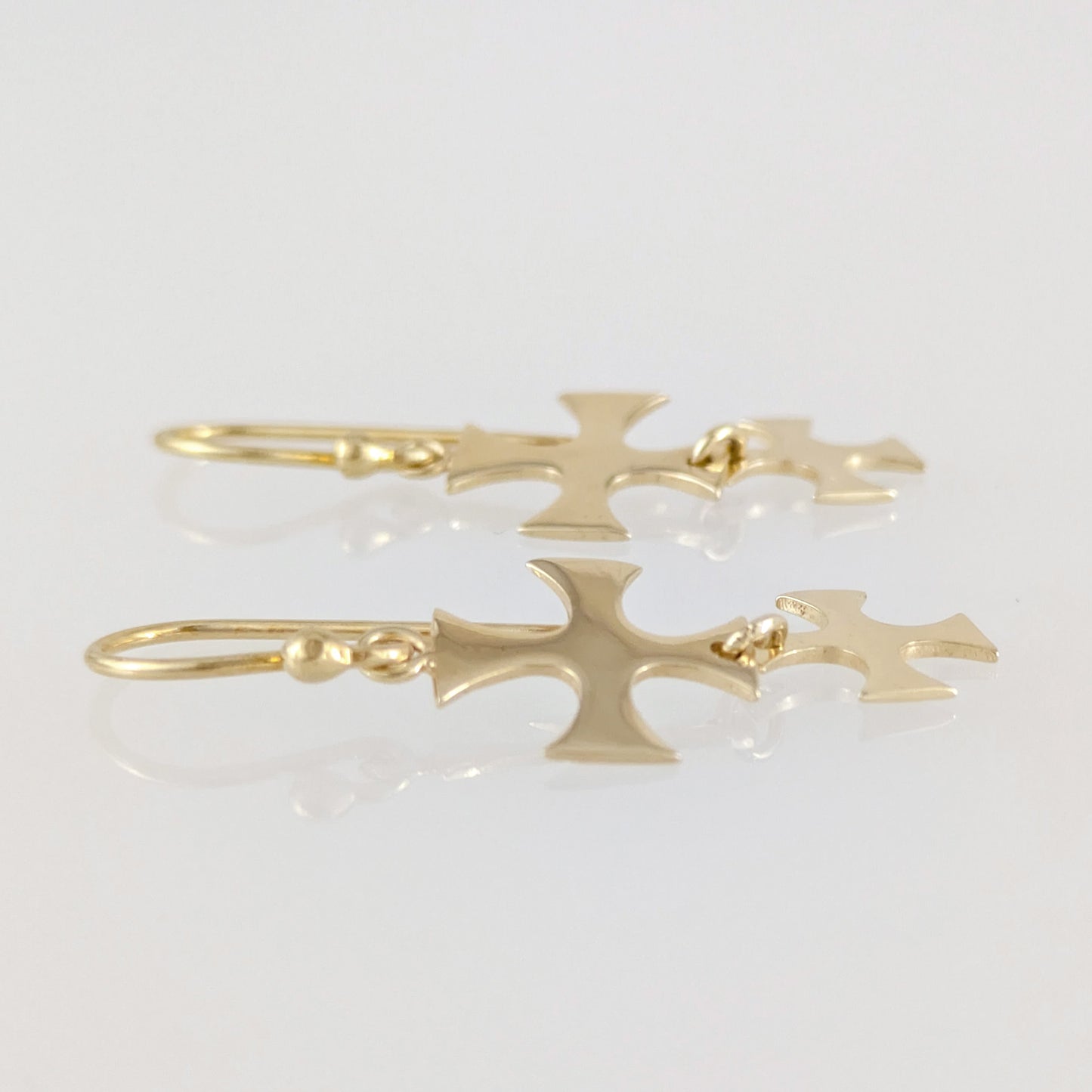 Double Maltese Cross Drop Earrings