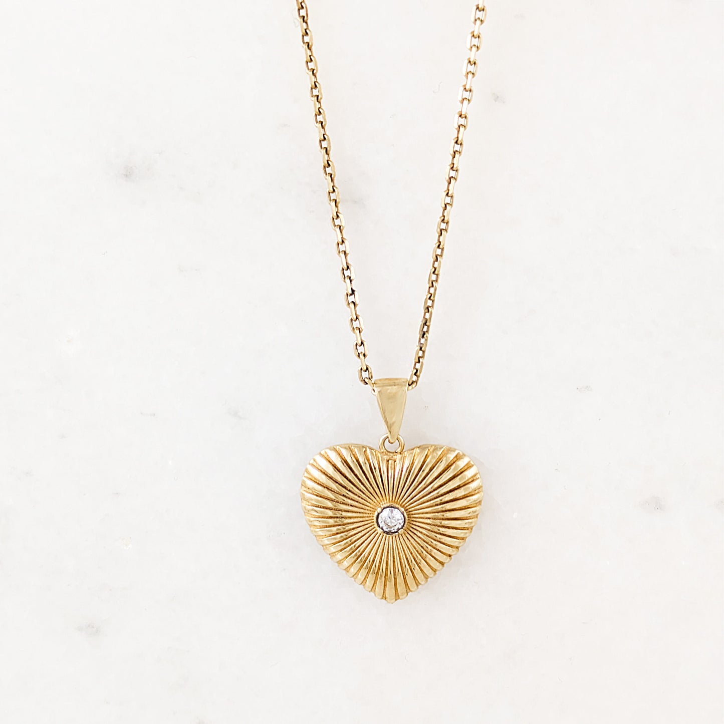 Radiant Heart Pendant Crystal Center
