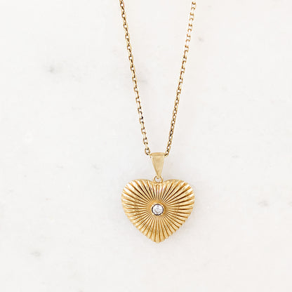Radiant Heart Pendant Crystal Center