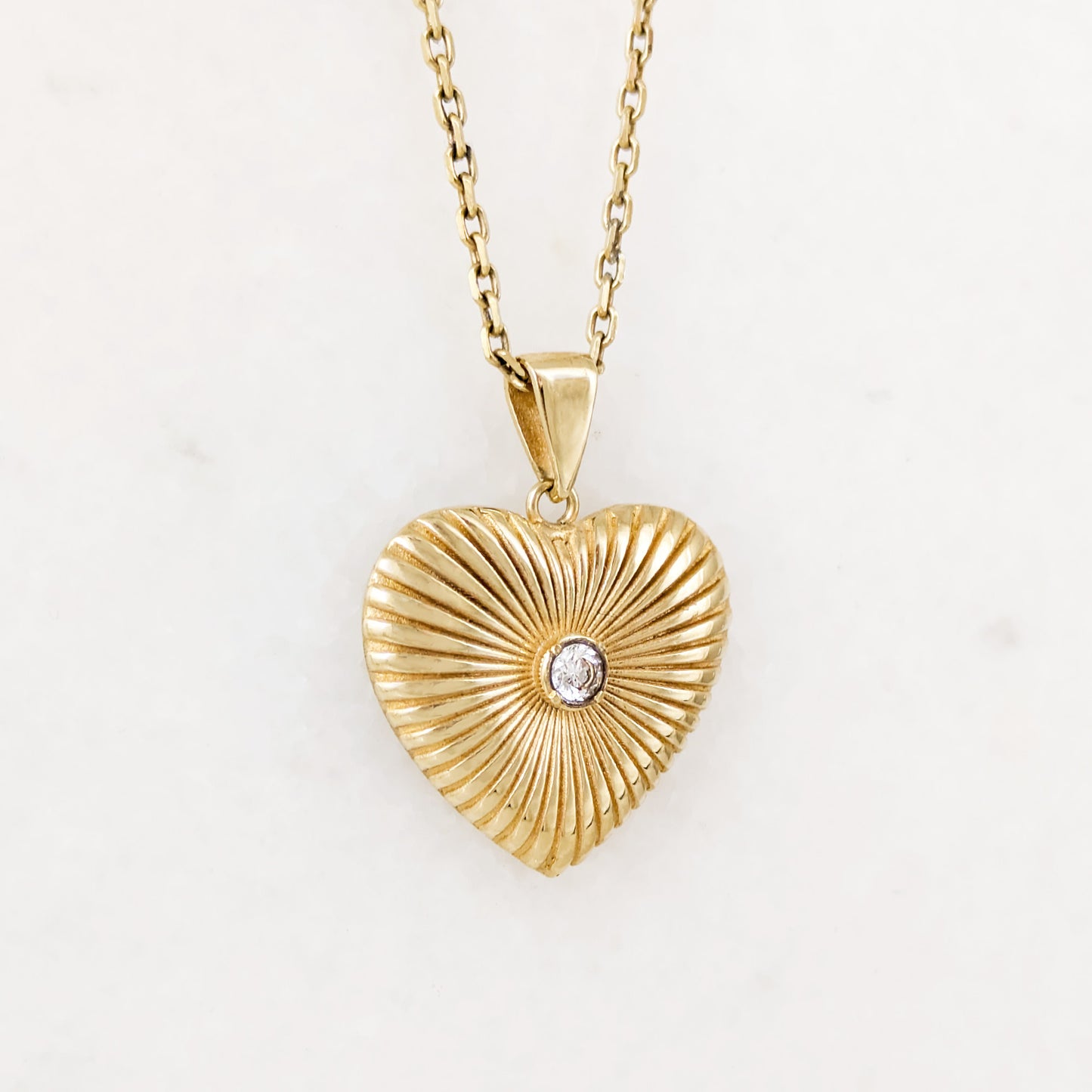 Radiant Heart Pendant Crystal Center