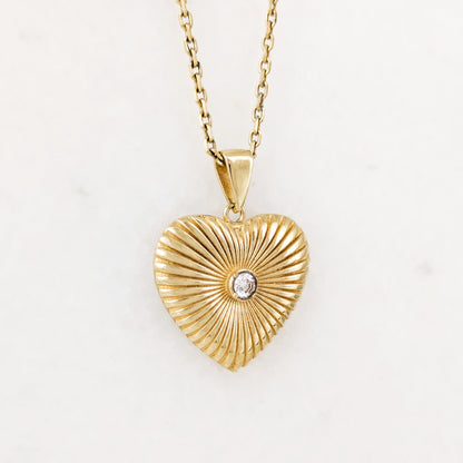 Radiant Heart Pendant Crystal Center