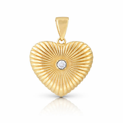 Radiant Heart Pendant Crystal Center