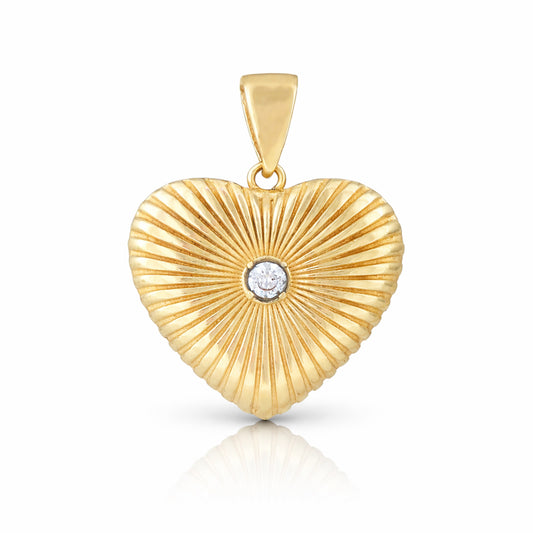 Radiant Heart Pendant Crystal Center