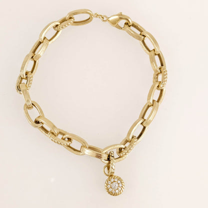 Bold Link Chain Bracelet – 7.5mm Classic Gold Finish - TurkishBling