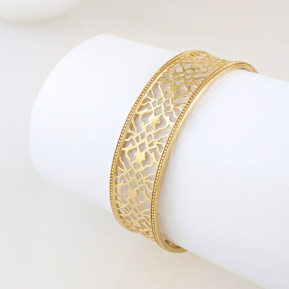 Pattern Cuff Bracelet Adjustable Open Bangle Statement Jewelry