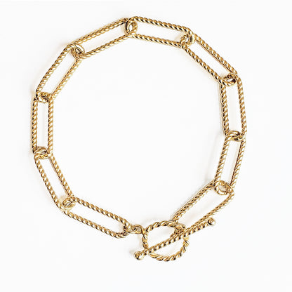 Rope Link Bracelet with Toggle Clasp – 7mm Textured Chain