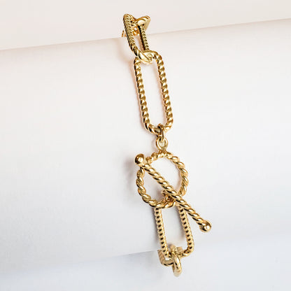 Rope Link Bracelet with Toggle Clasp – 7mm Textured Chain
