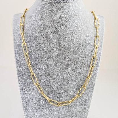 Paperclip Cable Link Necklace with Toggle Clasp – Bold 7mm Design - TurkishBling