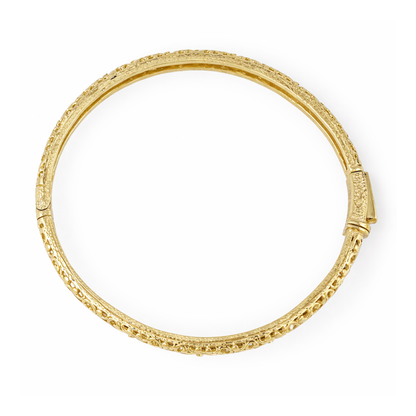 Open Scrollwork Bangle Bracelet – Easy Click Top Closure, 7 Inch Design