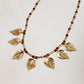 Carnelian Floral Leaf Necklace