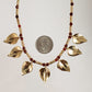 Carnelian Floral Leaf Necklace