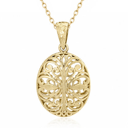 Oval Filigree Pendant Charm