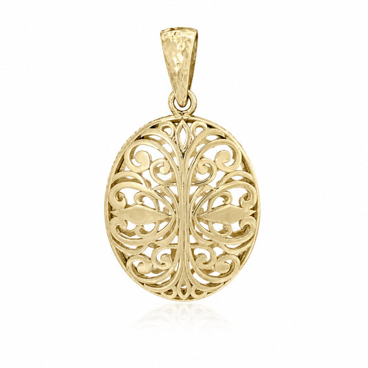 Oval Filigree Pendant Charm