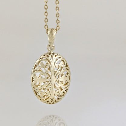 Oval Filigree Pendant Charm