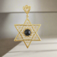 Gold Star of David Filigree Pendant with Black Onyx – Handcrafted Artisan Necklace