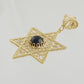 Gold Star of David Filigree Pendant with Black Onyx – Handcrafted Artisan Necklace