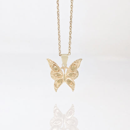 Gold Butterfly Pendant 18k Gold Over Bronze Minimalist Butterfly Pendant Dainty Nature Jewelry