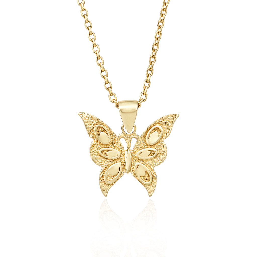 Gold Butterfly Necklace 18k Gold Over Bronze Minimalist Butterfly Pendant Dainty Nature Jewelry
