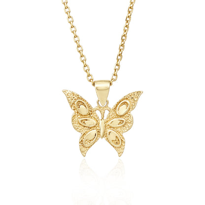 Gold Butterfly Pendant 18k Gold Over Bronze Minimalist Butterfly Pendant Dainty Nature Jewelry