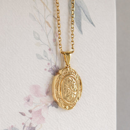 Oval Engraved Medallion Pendant Classic