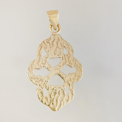 Openwork Quatrefoil Heart Scroll Pendant