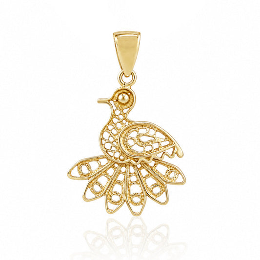 Peacock Openwork Filigree Pendant